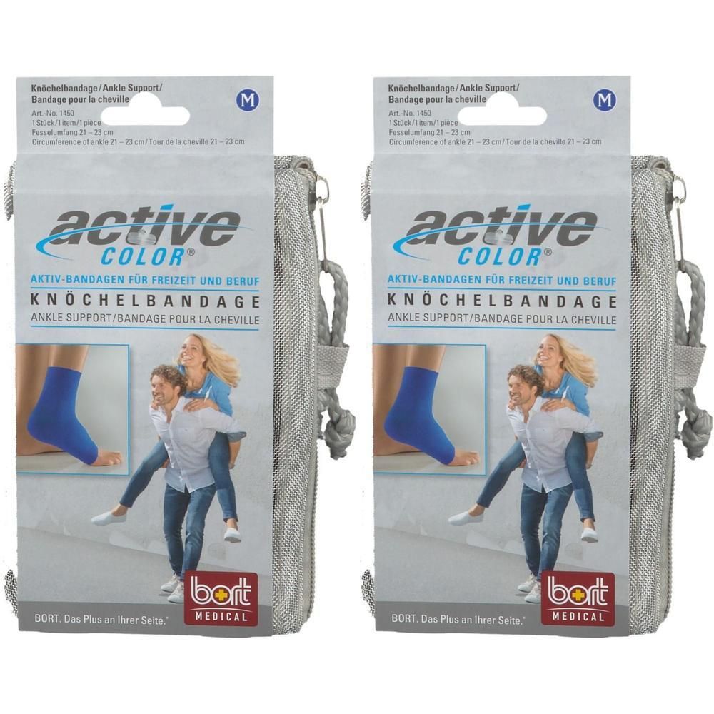 Bort ActiveColor Knöchelbandage M blau 2x 2x1 St Bandage(s)