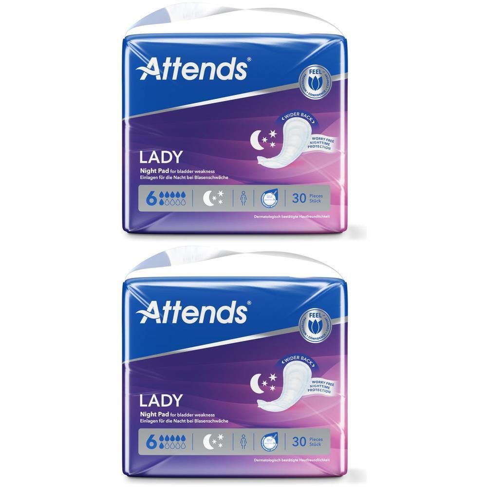 Attends Lady Night Pad 6 2x 2x30 St Beutel