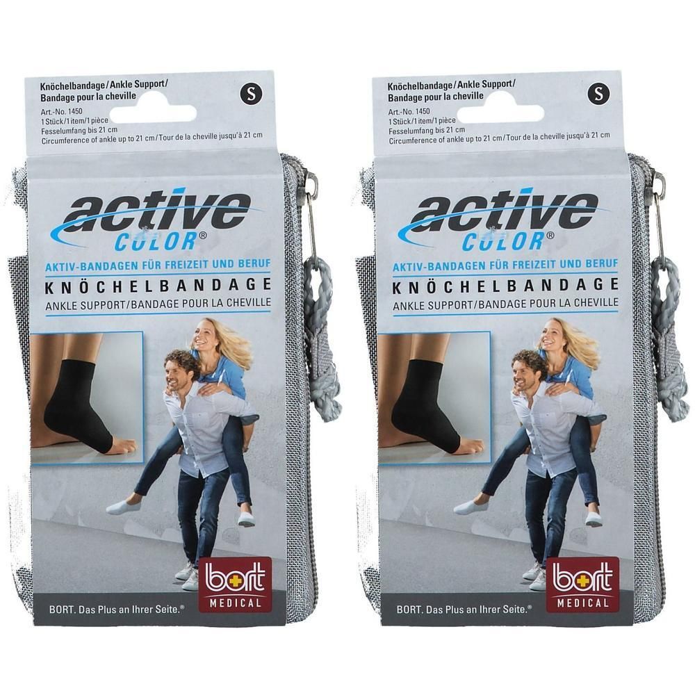 Bort ActiveColor Knöchelbandage S schwarz 2x 2x1 St Bandage(s)