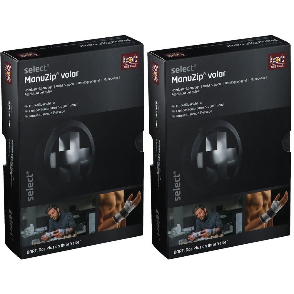 Bort ManuZip volar rechts L schwarz 2x 2x1 St Bandage(s)
