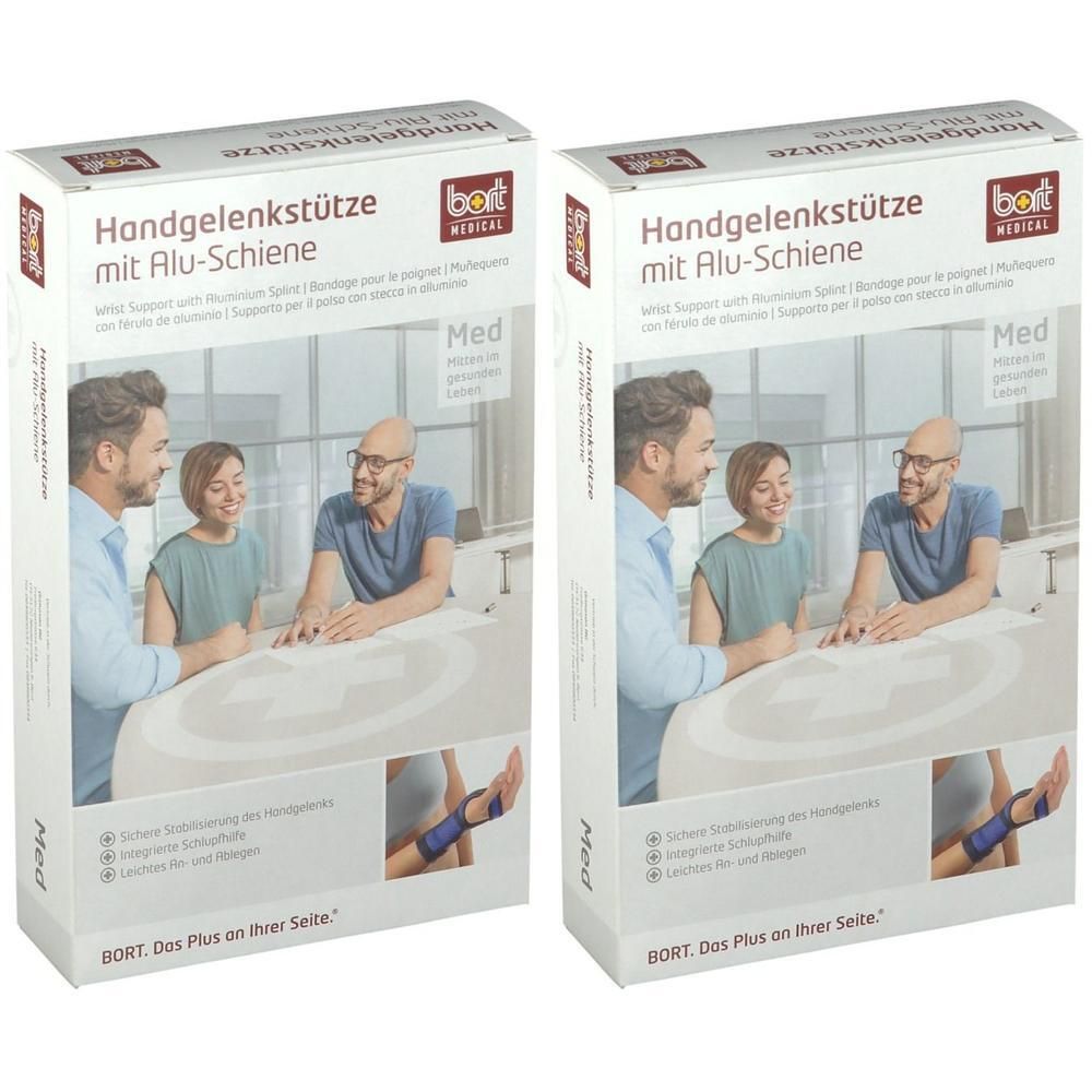 Bort Handgelenkstütze m.Aluschiene li.S haut 2x 2x1 St Bandage(s)