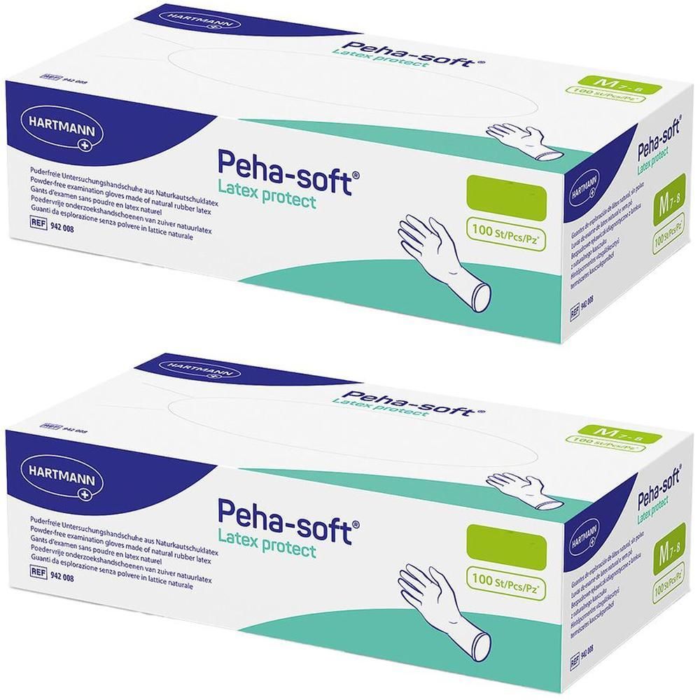 Peha-Soft Latex protect Unt.Hands.unsteril pf L 2x 2x100 St Handschuhe
