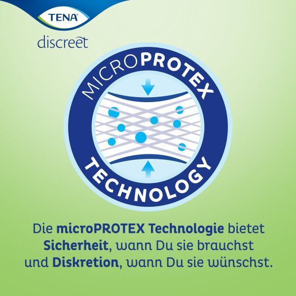 Kreisförmiges Logo mit 'microPROTEX Technologie'. Text: Sicherheit und Diskretion.