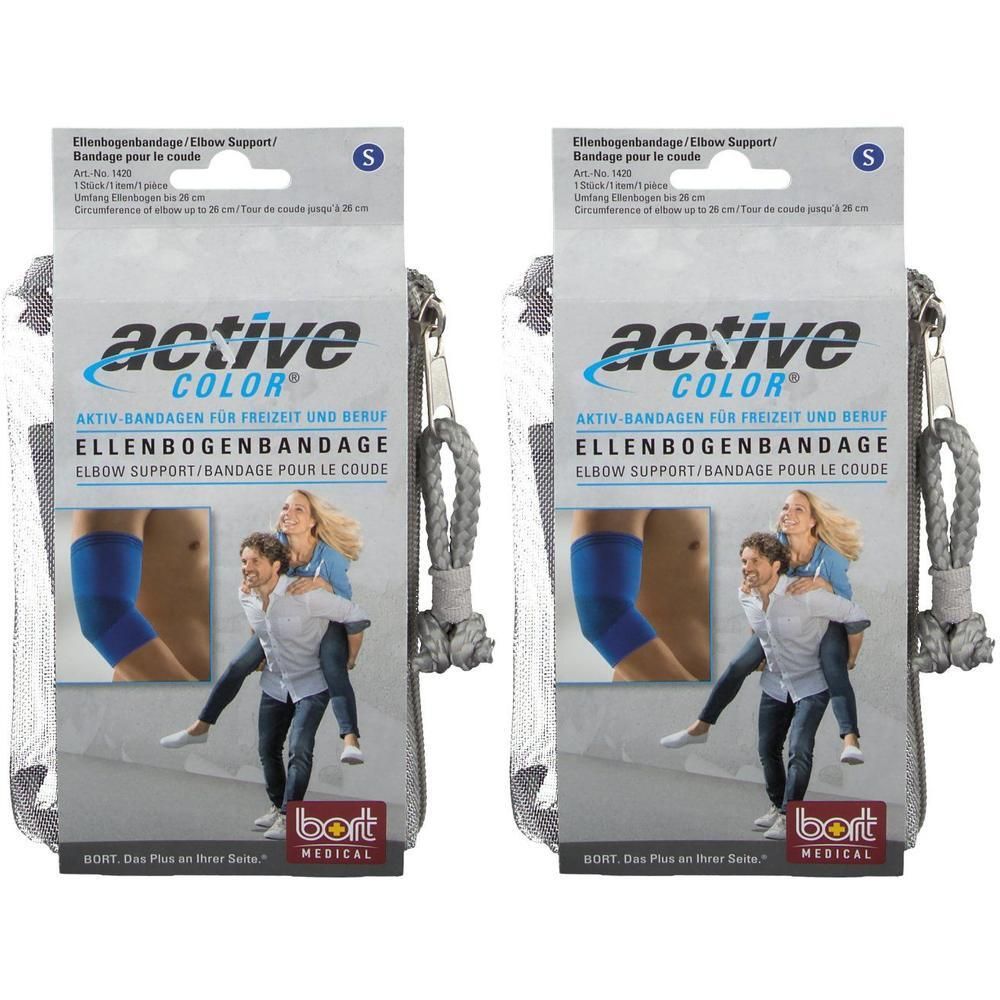 Bort ActiveColor Ellenbogenbandage S blau 2x 2x1 St Bandage(s)