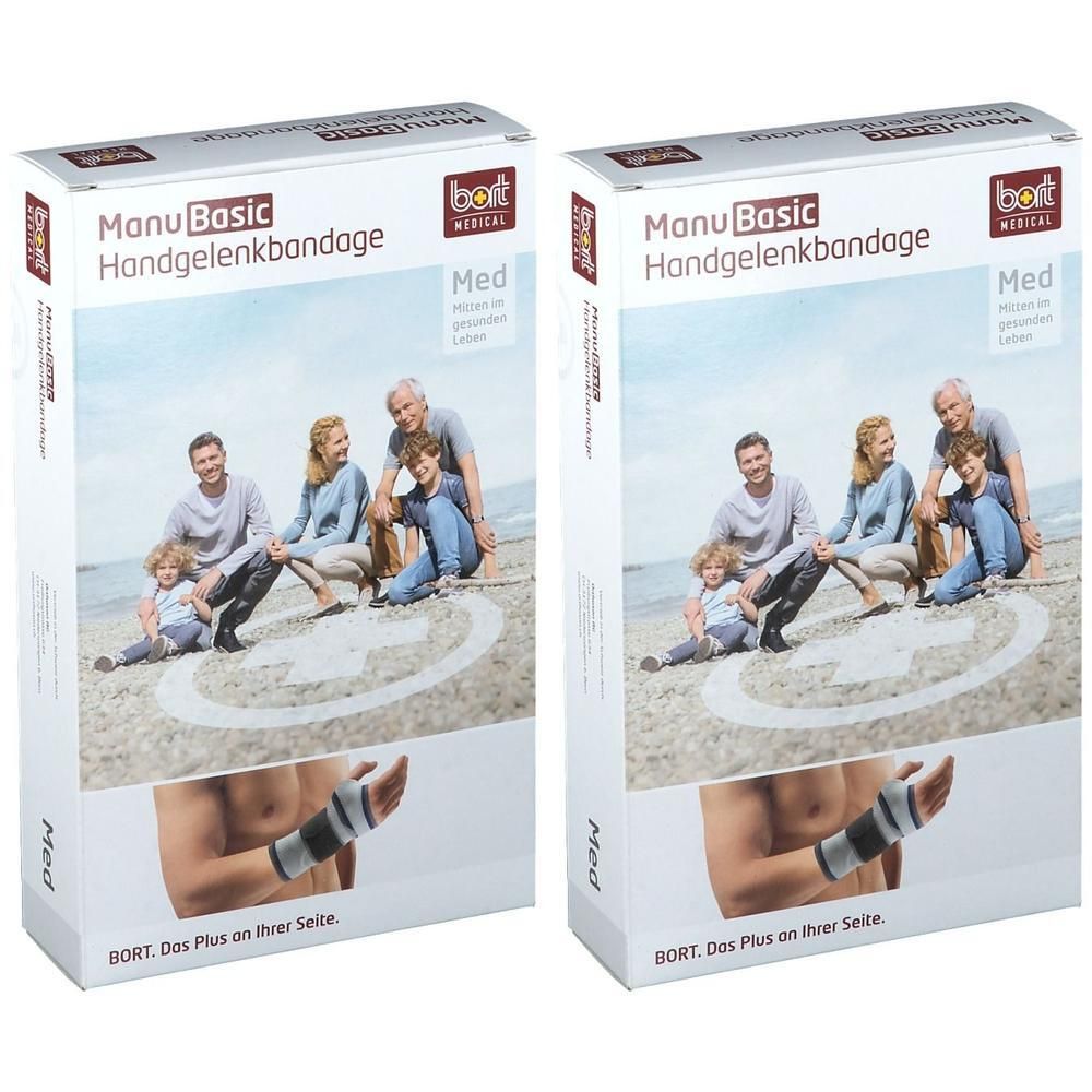 Bort ManuBasic Bandage rechts S schwarz 2x 2x1 St Bandage(s)
