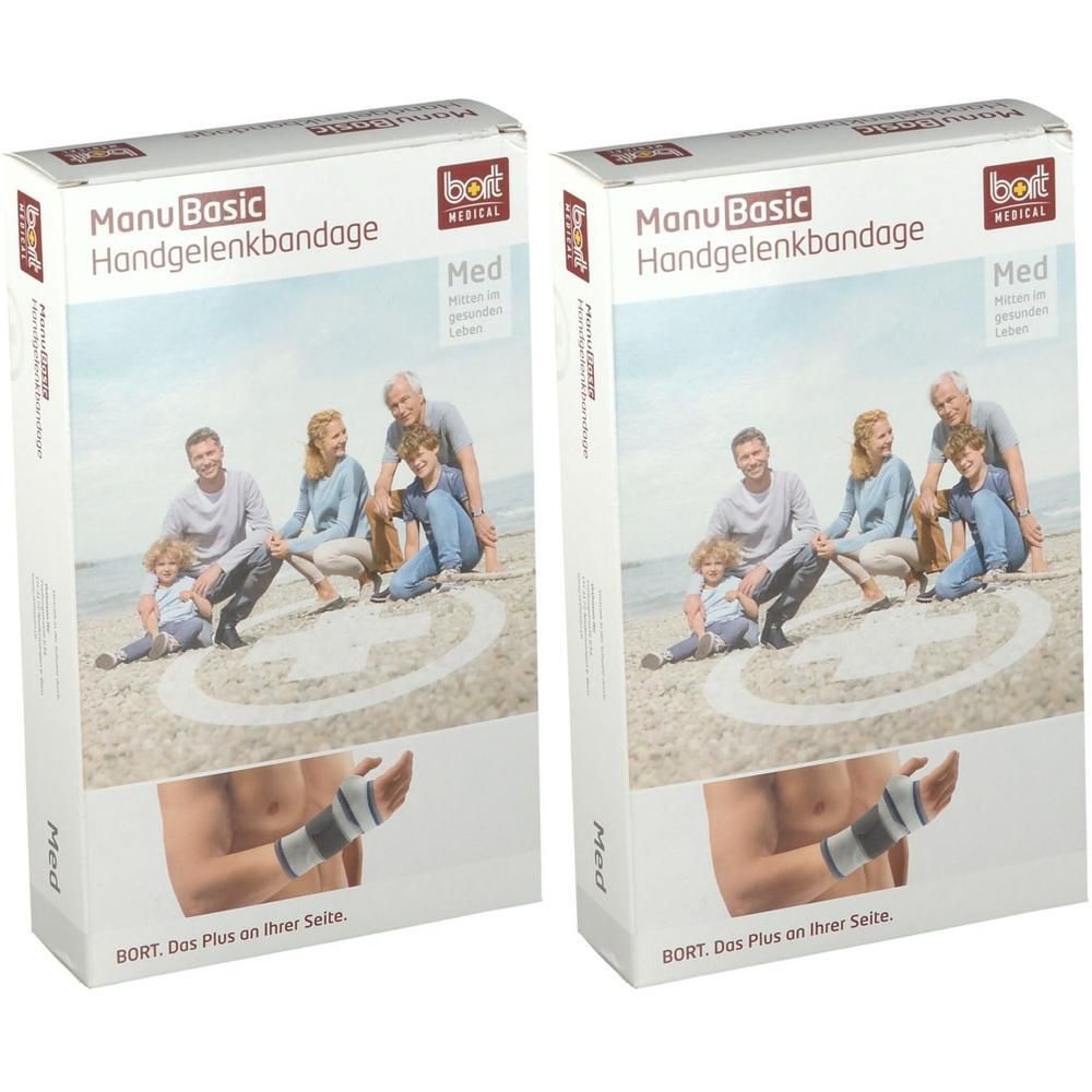 Bort ManuBasic Bandage rechts XL silber 2x 2x1 St Bandage(s)