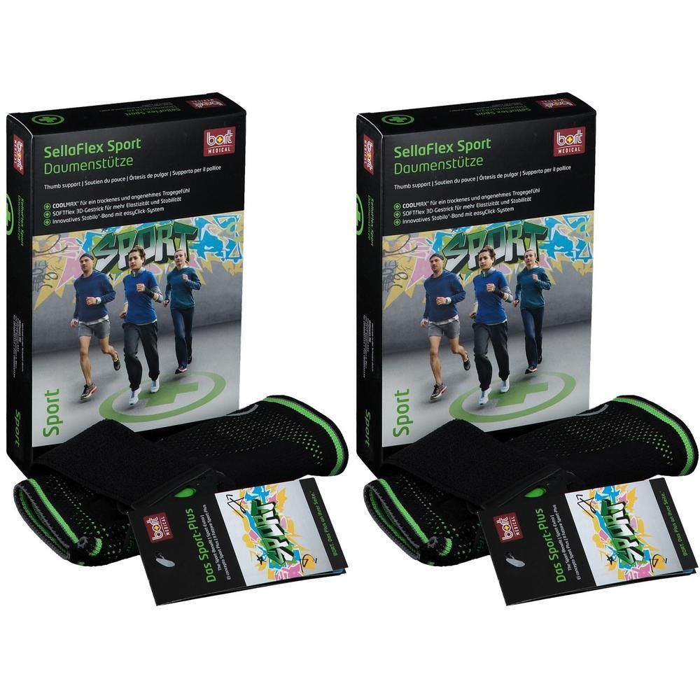 Bort SellaFlex Daumenstütze Sport XL schwarz-grün 2x 2x1 St Bandage(s)