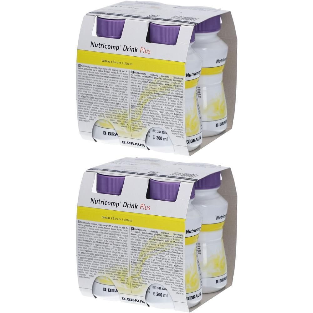 Nutricomp Drink Plus Banane 2x 2x4x200 ml Flüssigkeit
