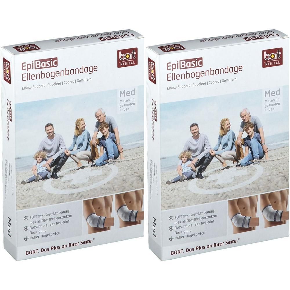 Bort EpiBasic Bandage M silber 2x 2x1 St Bandage(s)