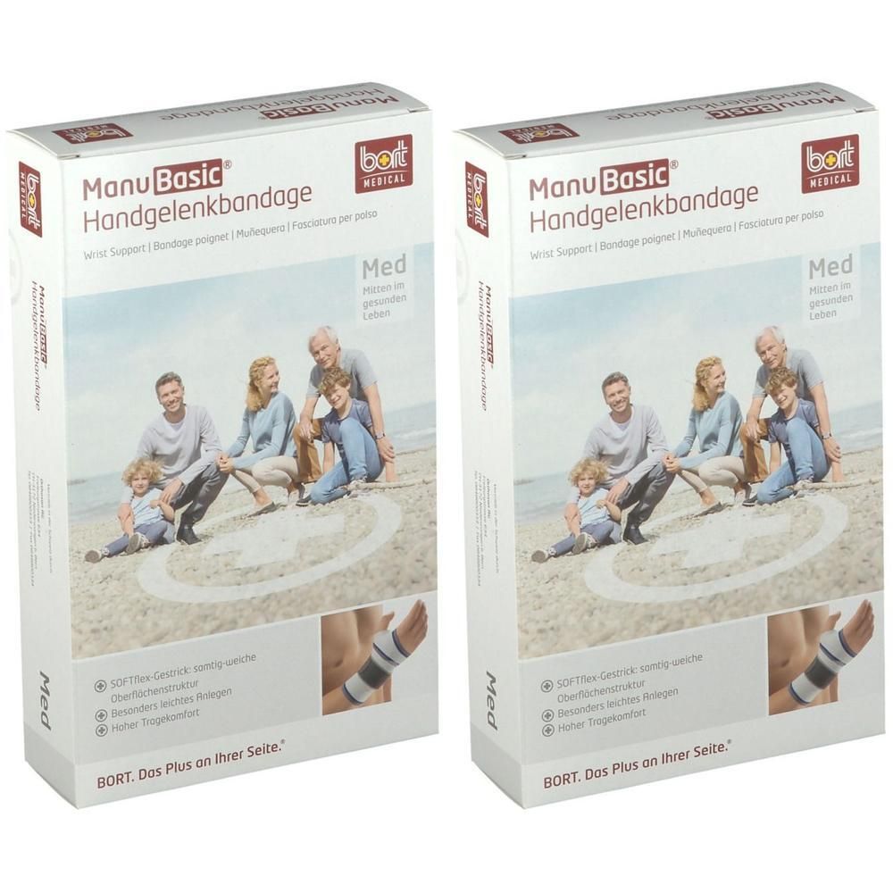 Bort ManuBasic Bandage rechts M haut 2x 2x1 St Bandage(s)