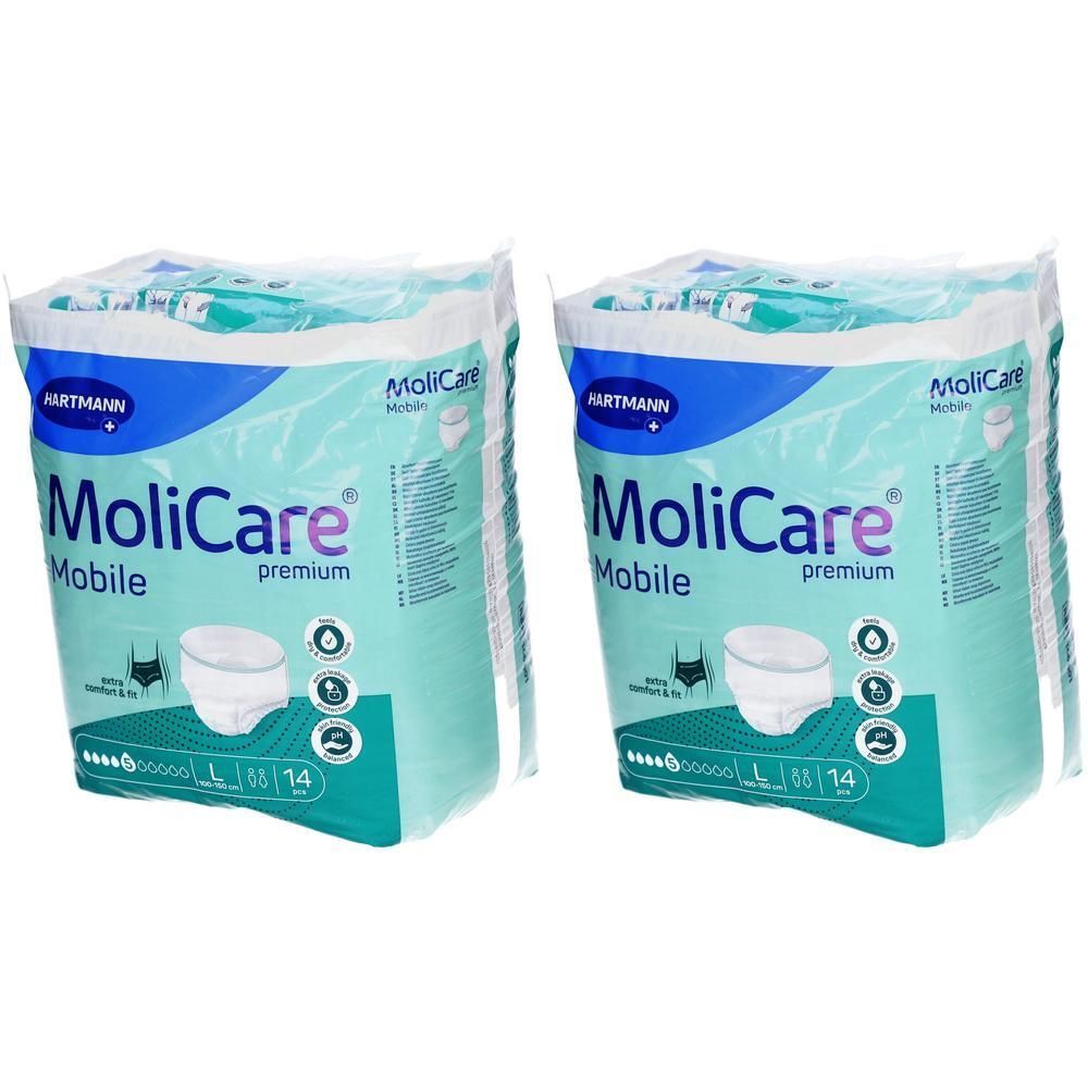 Molicare Premium Mobile 5 Tropfen Gr.L 2x 2x14 St Beutel