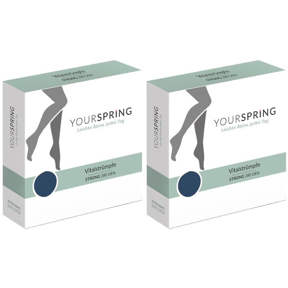 Yourspring strong blickdicht 280den AD 40/41 blau 2x 2x2 St