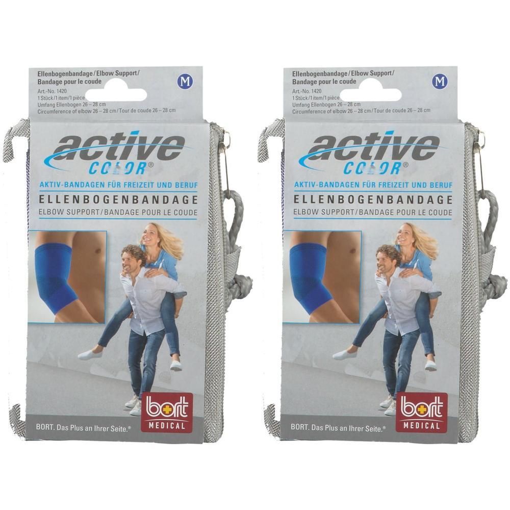 Bort ActiveColor Ellenbogenbandage M blau 2x 2x1 St Bandage(s)