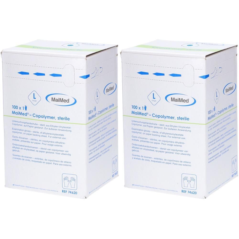 Maimed Copolymer Handschuh steril Gr.L einz.verp. 2x 2x100 St Handschuhe