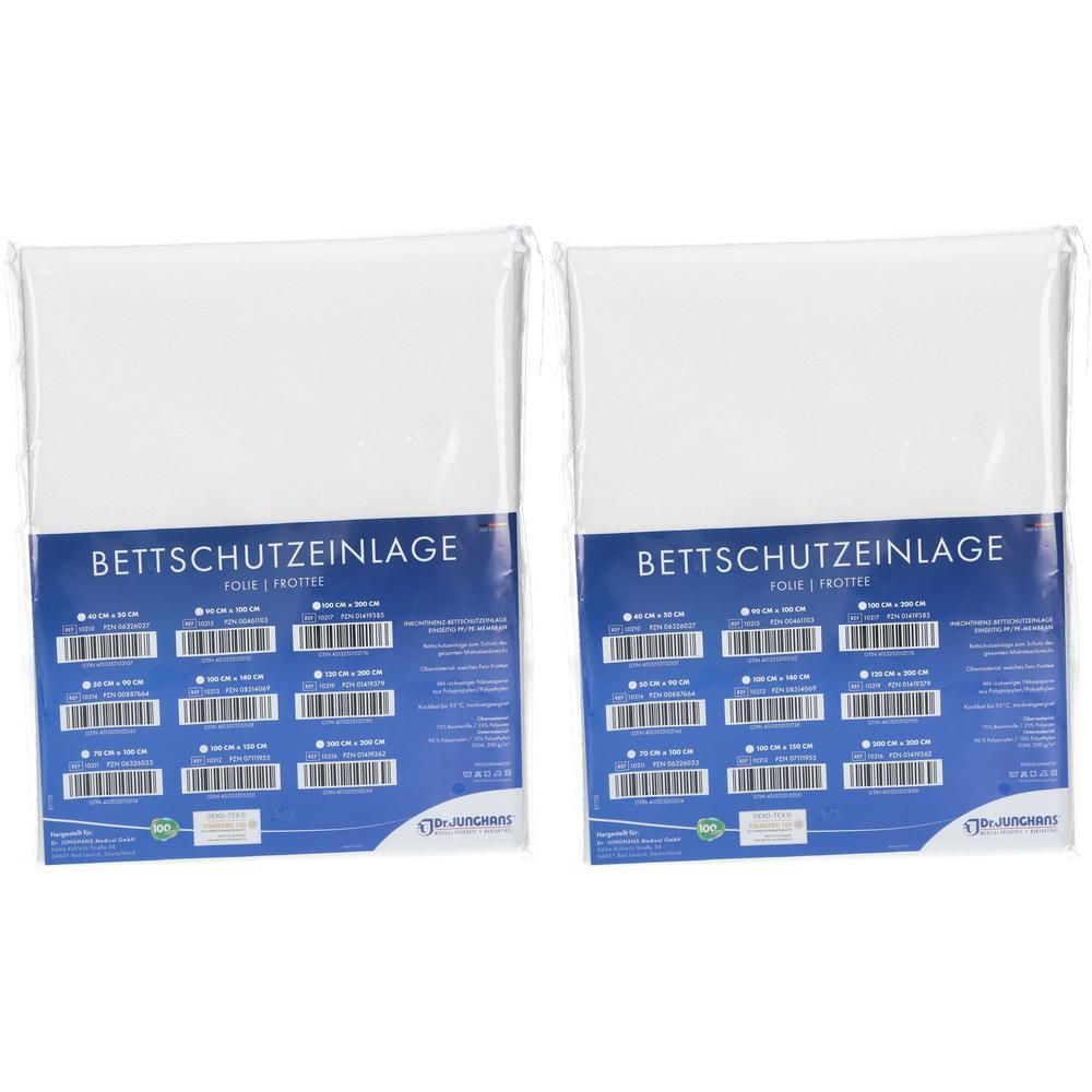 Bettschutzeinlage Folie Frottee 90x100 cm 2x 2x1 St
