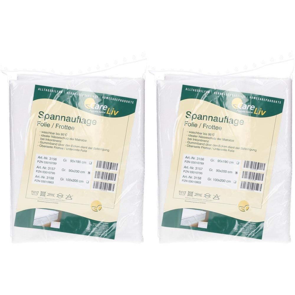 Frottee Spannauflage 90x200cm m.Folie beschicht. 2x 2x1 St