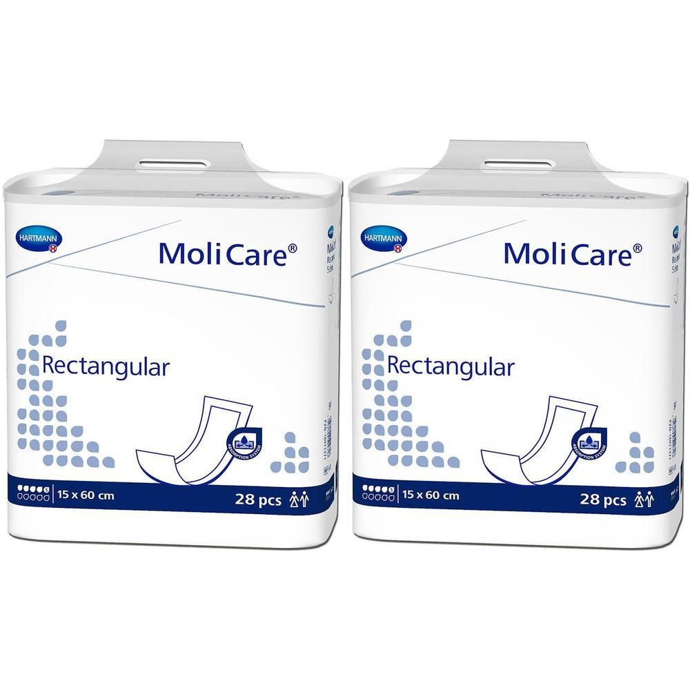 Molicare rectangular 5 Tropfen 15x60 cm 2x 2x28 St Beutel