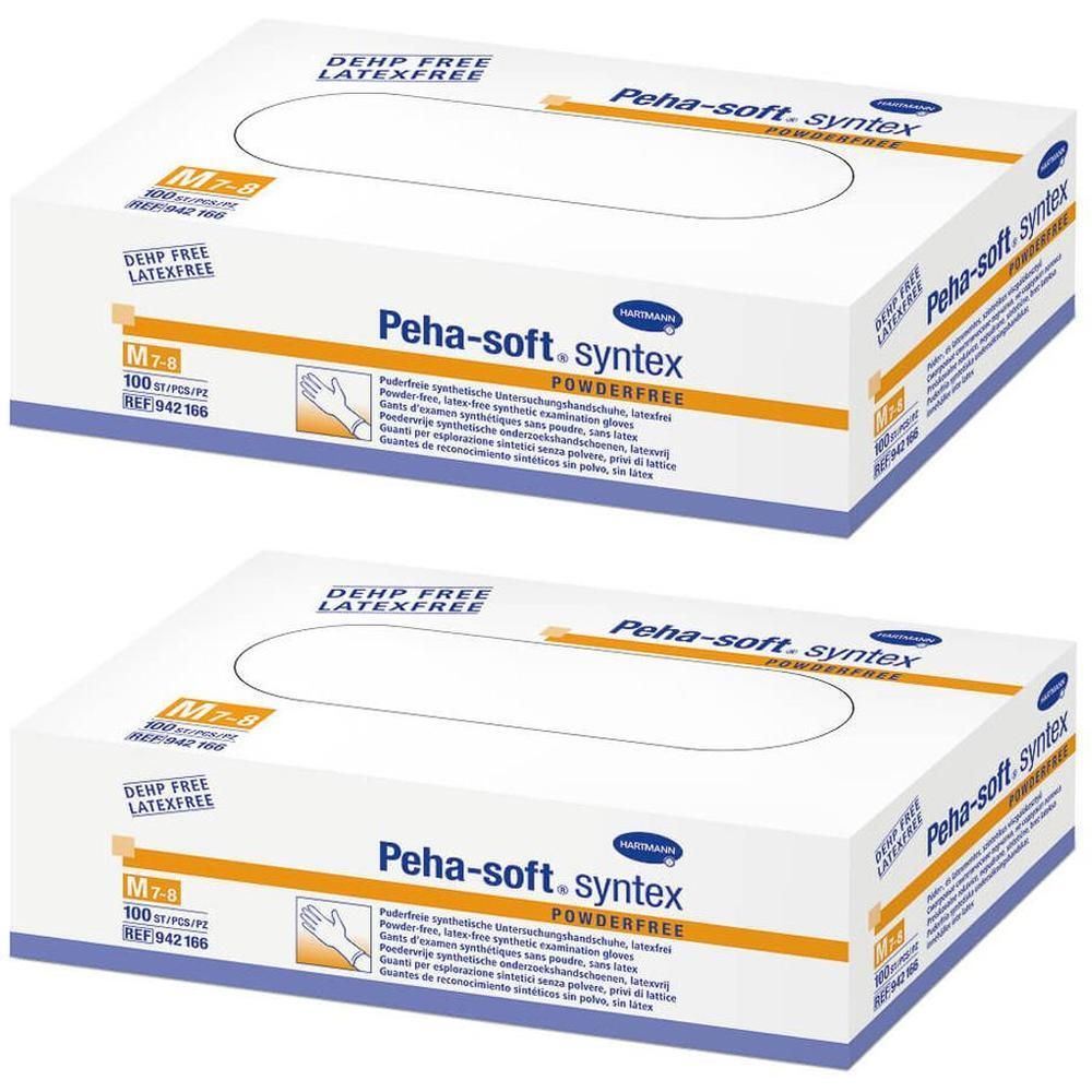 Peha-Soft Syntex Unters.Handsch.unste.pud.frei M 2x 2x100 St Handschuhe