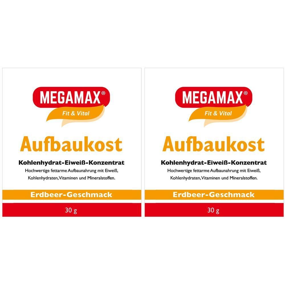 Megamax Aufbaukost Erdbeere Pulver 2x 2x30 g