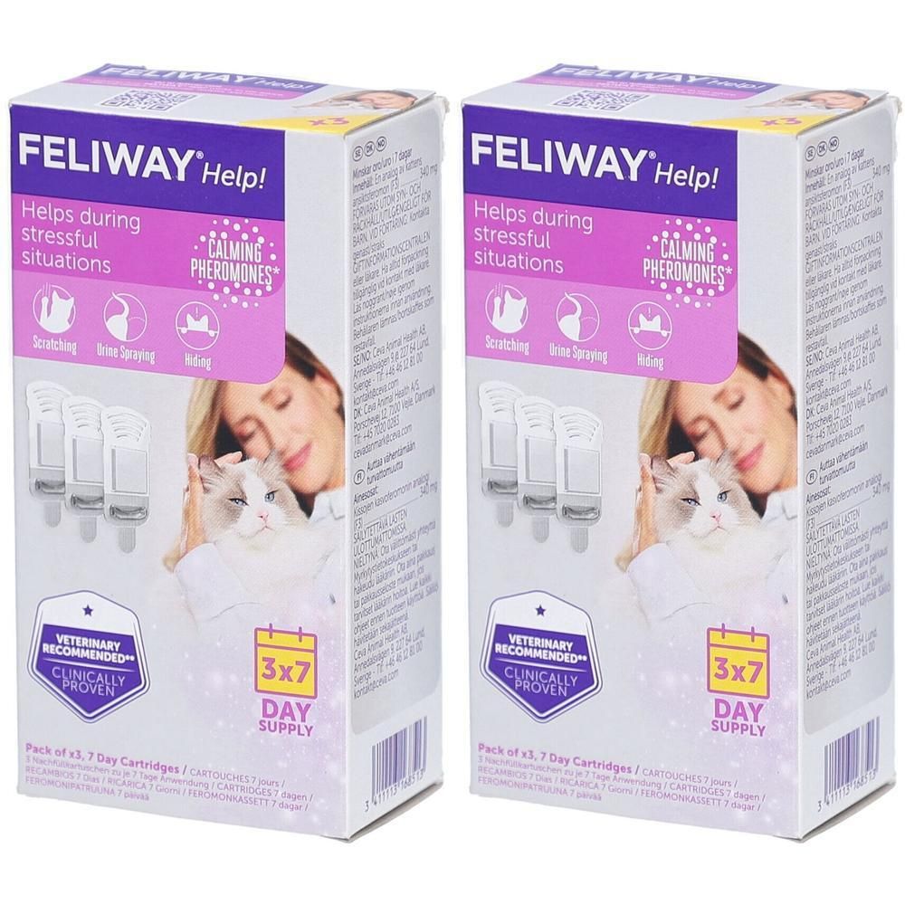 Feliway Help Nachfüllset f.Katzen 2x 2x3x340 mg Suspension für einen Vernebler