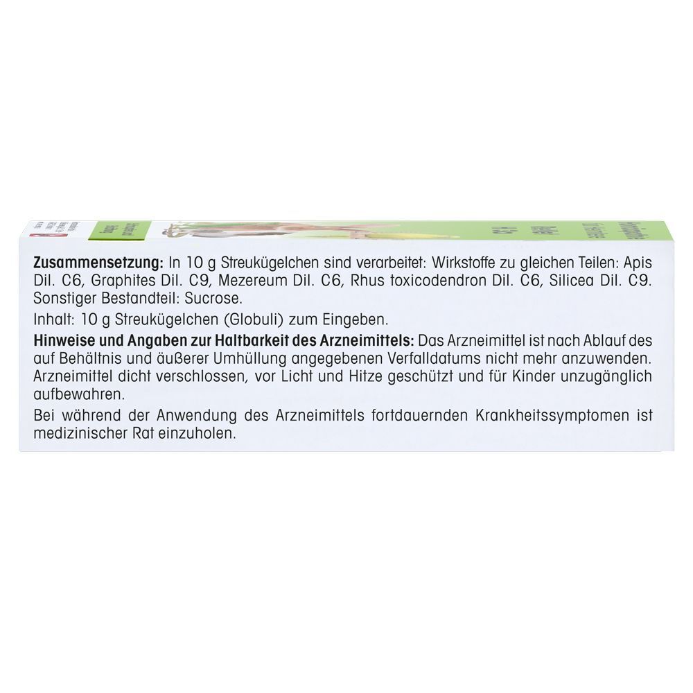 Rückseite der ReVet H 8 Packung mit Hinweisen zur Zusammensetzung und Anwendung von Globuli für Heimtiere.