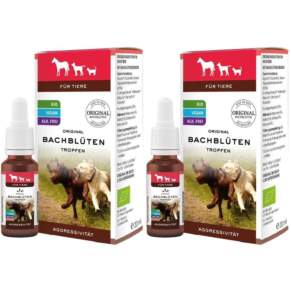 Bachblüten Tiere Tropfen Aggressivität 2x 2x20 ml