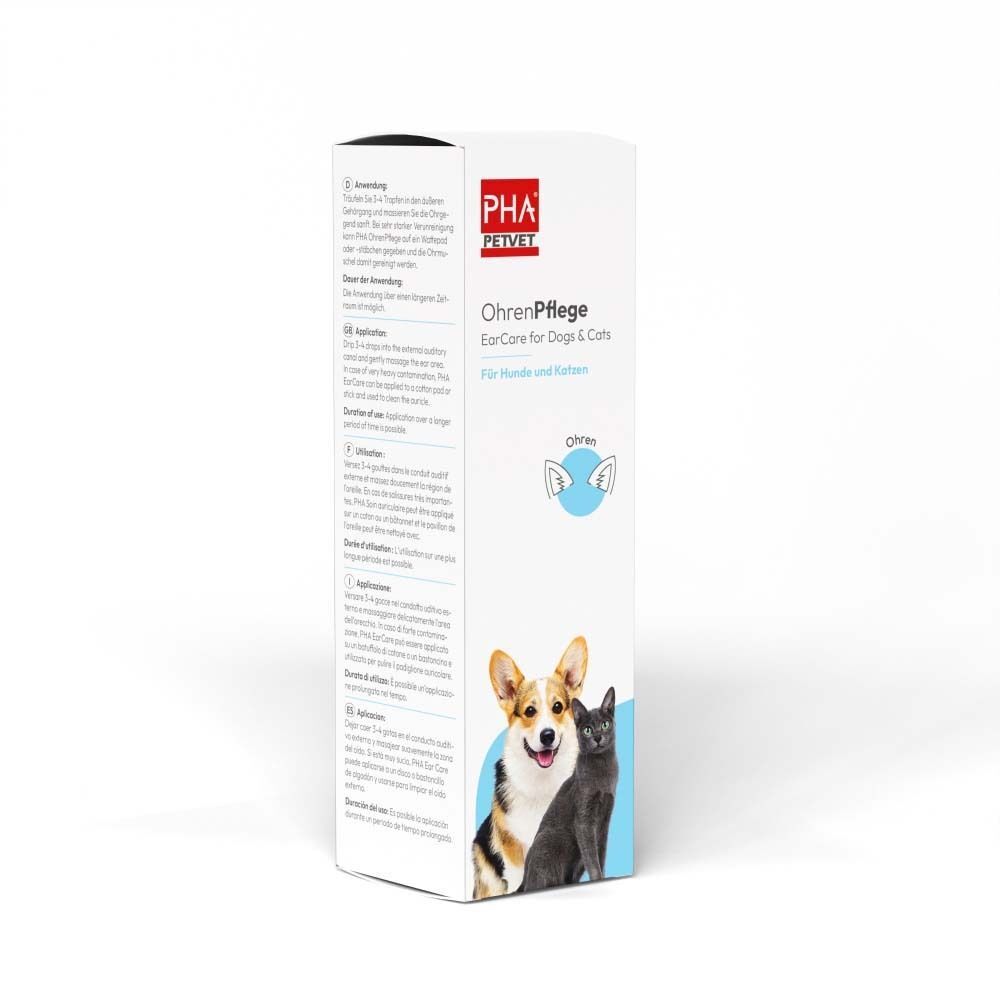 Weiße Produktverpackung mit Logo, Produktname und Illustrationen. Text in Deutsch, Englisch, Französisch, Italienisch und Niederländisch.