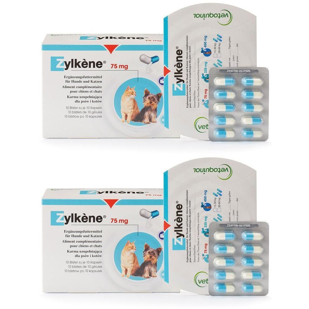 Zylkene Kapseln f.Katzen/kleine Hunde 2x 2x100 St