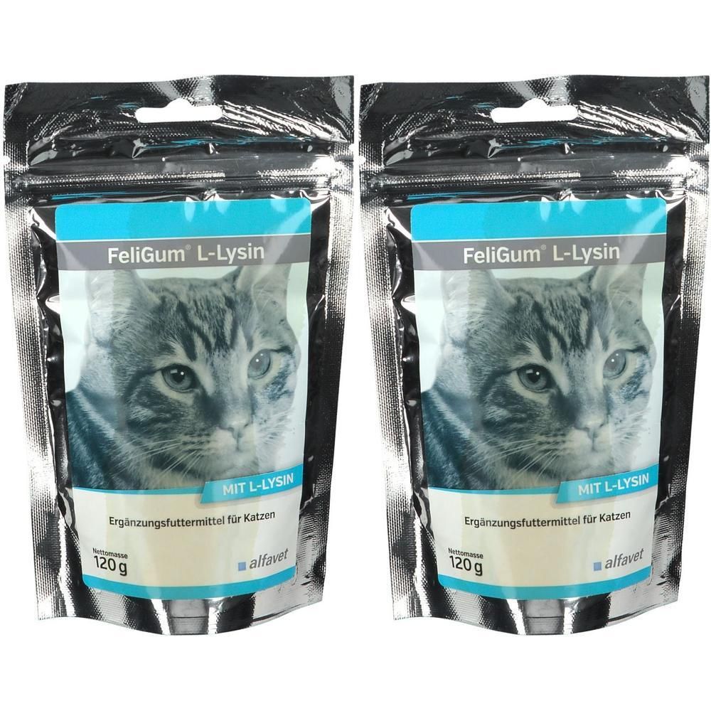 Feligum L-Lysin Kaudrops f.Katzen 2x 2x120 g Kaudragees