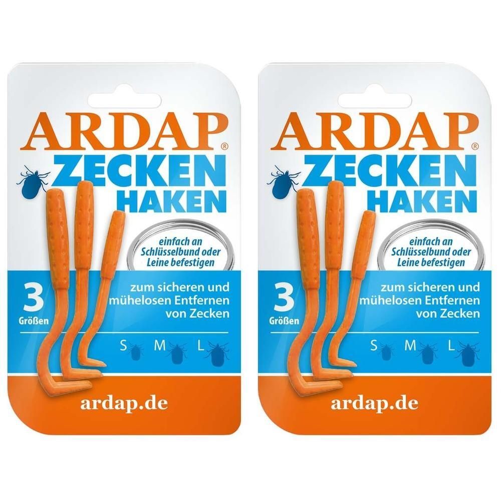 Ardap Zeckenhaken 3 Größen S/M/L 2x 2x1 St
