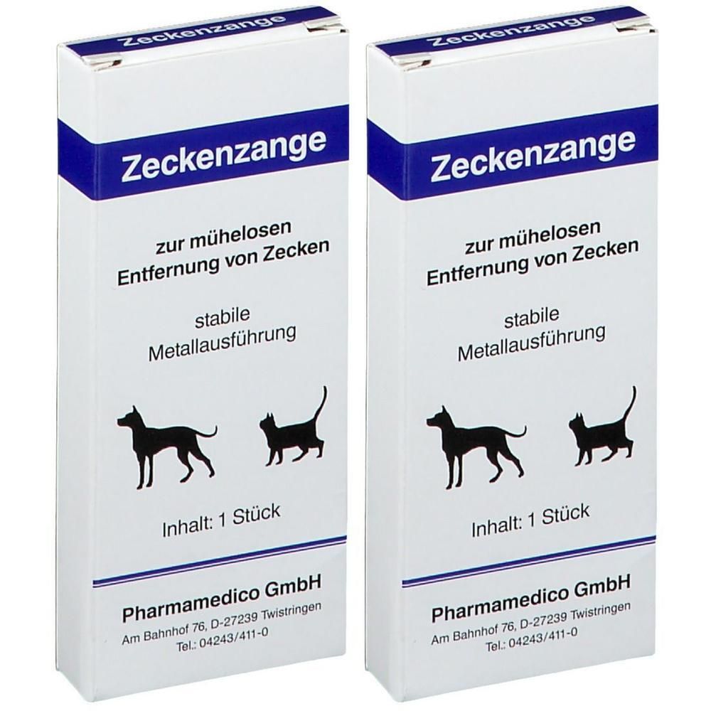Zeckenzange aus Metall 2x 2x1 St