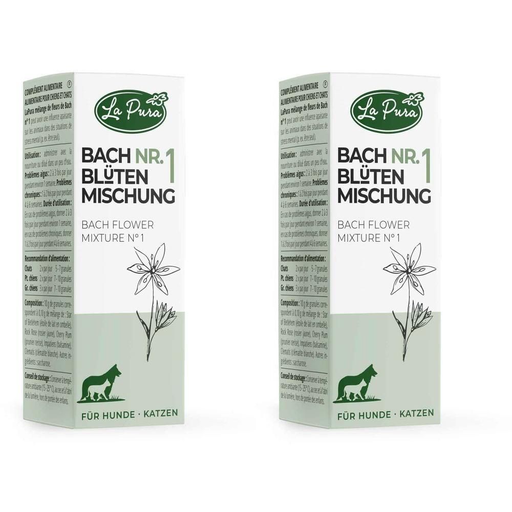 Lapura Bachblütenmischung Nr.1 Glob.f.Hunde/Katzen 2x 2x10 g Globuli
