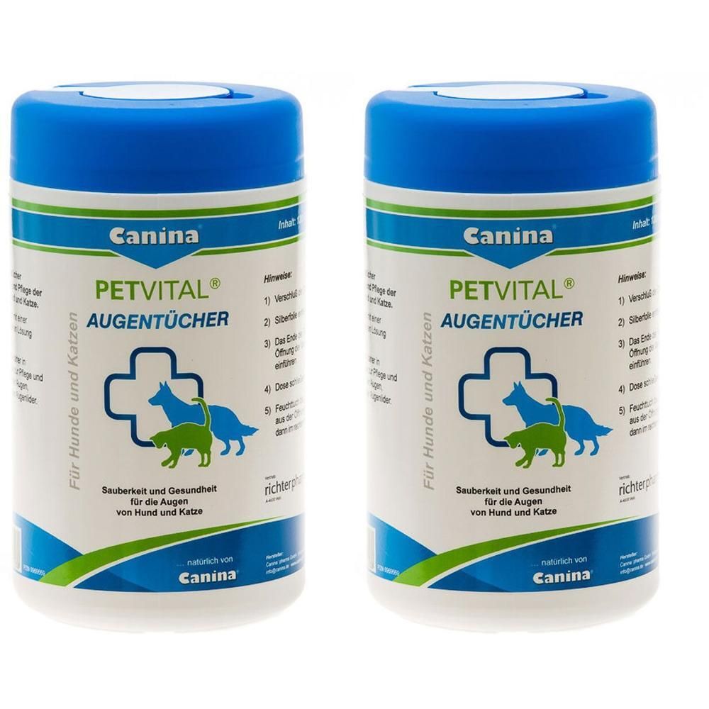 Petvital Feuchttücher f.Augen vet. 2x 2x120 St Tücher