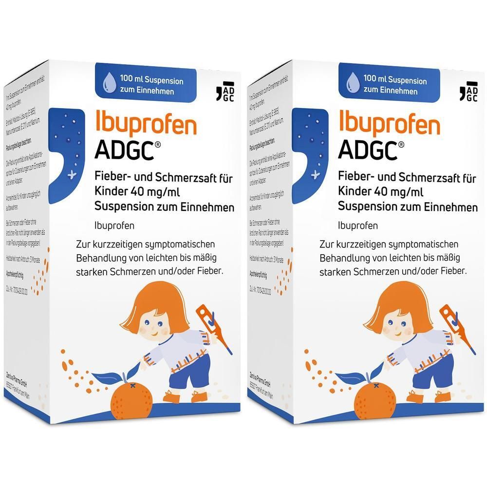 Ibuprofen Adgc Fieber u.Schmerzsaft Kinder 40mg/ml 2x 2x100 ml Suspension zum Einnehmen