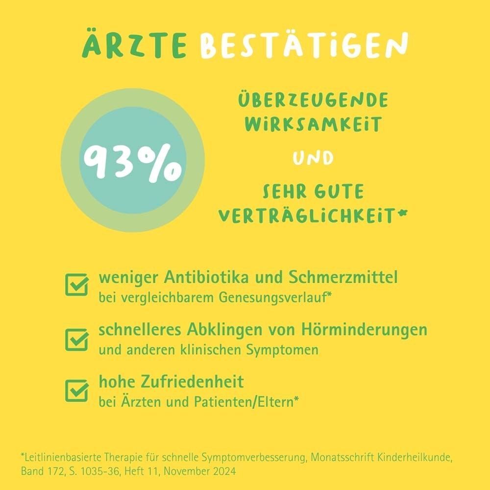 Text: Ärzte bestätigen. 93% überzeugende Wirksamkeit und sehr gute Verträglichkeit. Vorteile und Ergebnisse.