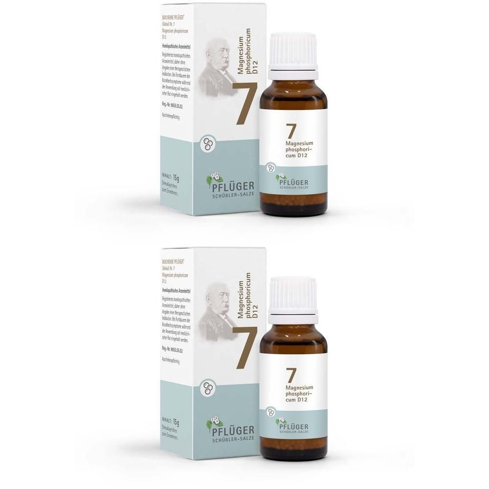 Biochemie Pflüger 7 Magnesium phosphoricum D 12 Gl 2x 2x15 g Globuli