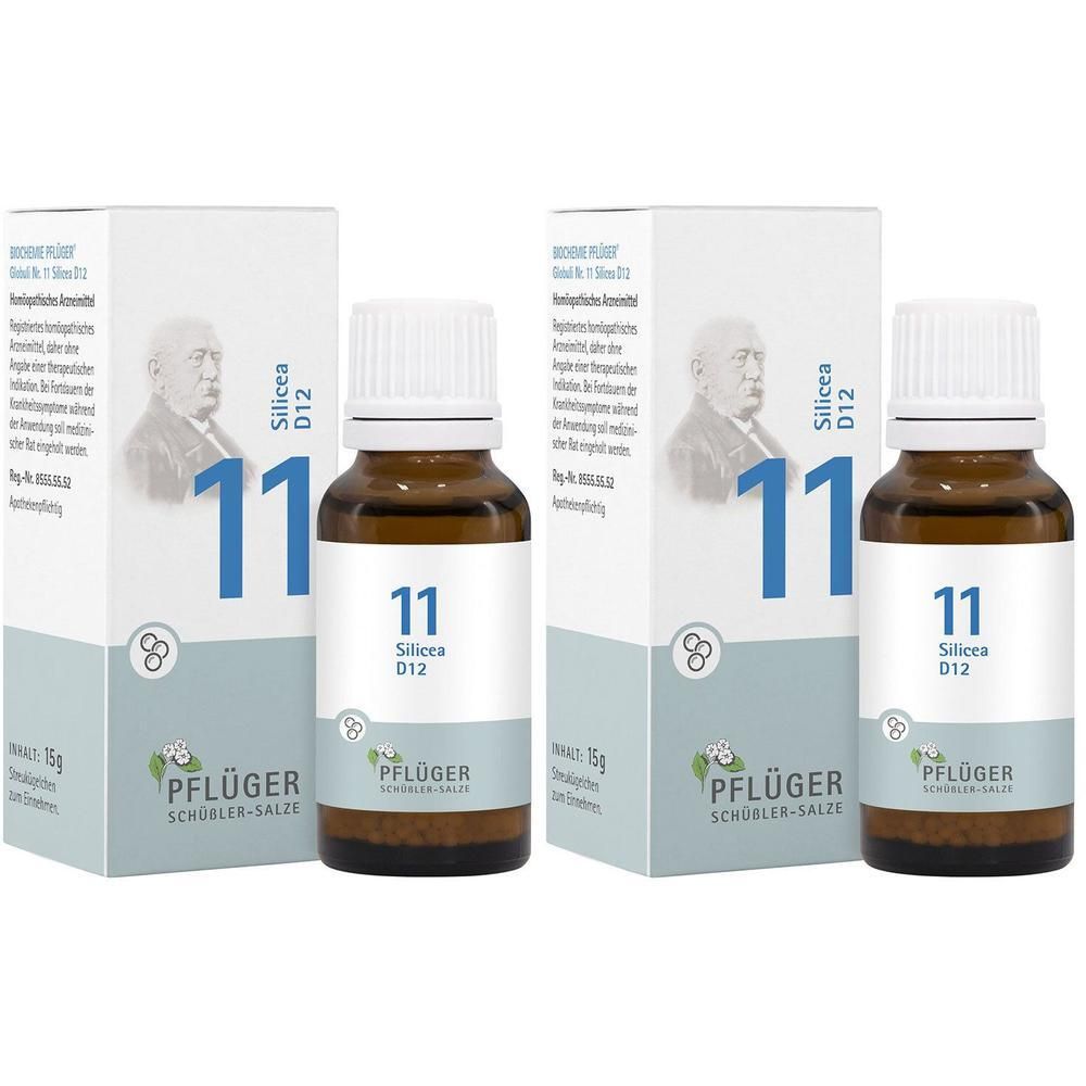 Biochemie Pflüger 11 Silicea D 12 Globuli 2x 2x15 g