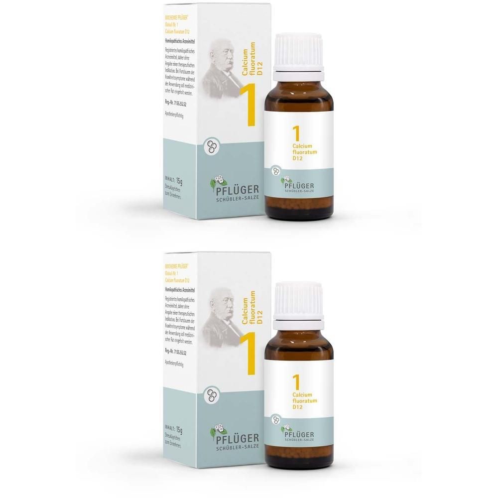 Biochemie Pflüger 1 Calcium fluoratum D 12 Globuli 2x 2x15 g