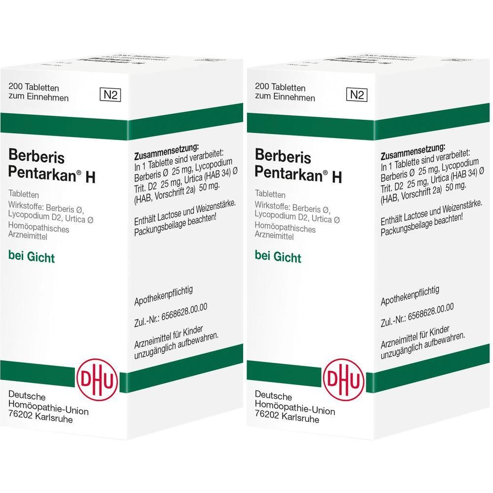 Berberis Pentarkan H Tabletten 2x 2x200 St