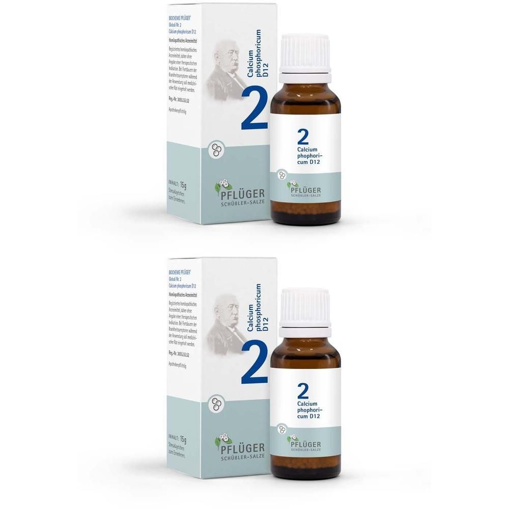 Biochemie Pflüger 2 Calcium phosphoricum D 12 Gl. 2x 2x15 g Globuli