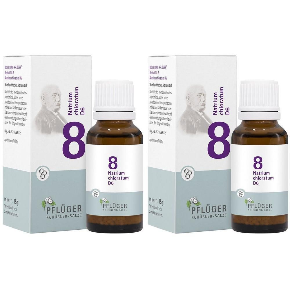 Biochemie Pflüger 8 Natrium chloratum D 6 Globuli 2x 2x15 g