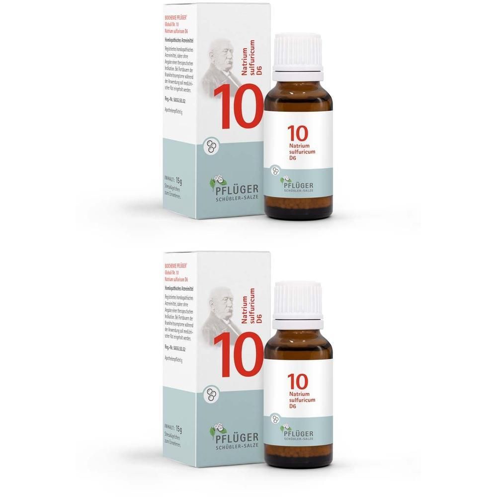 Biochemie Pflüger 10 Natrium sulfuricum D 6 Glob. 2x 2x15 g Globuli