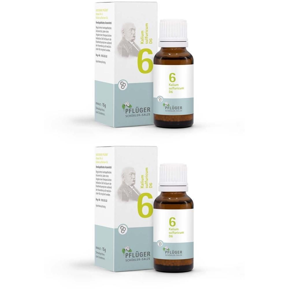 Biochemie Pflüger 6 Kalium sulfuricum D Globuli 2x 2x15 g