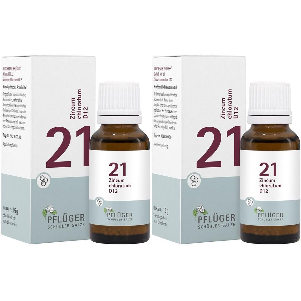 Biochemie Pflüger 21 Zincum chloratum D 12 Globuli 2x 2x15 g
