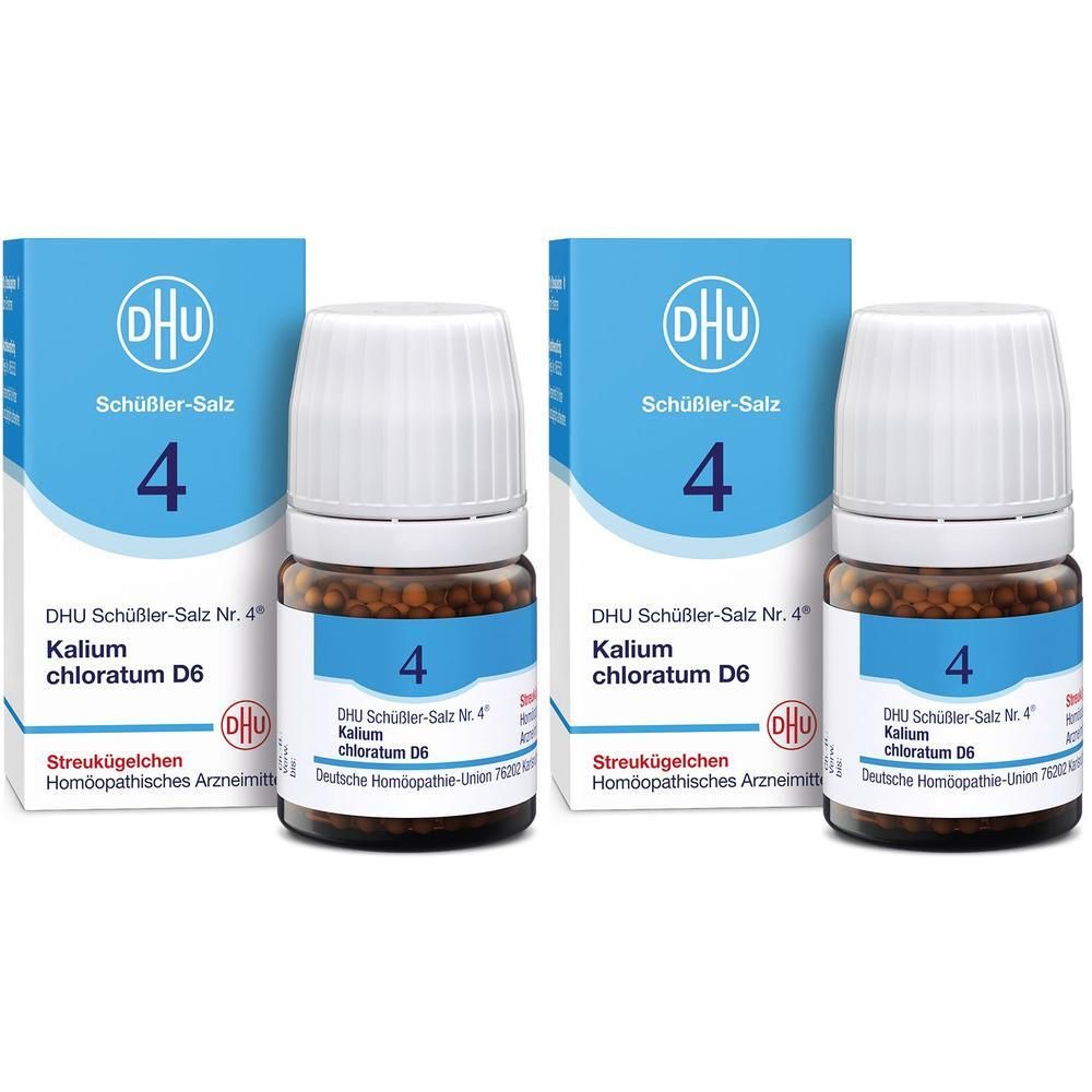Biochemie DHU 4 Kalium chloratum D 6 Globuli 2x 2x10 g