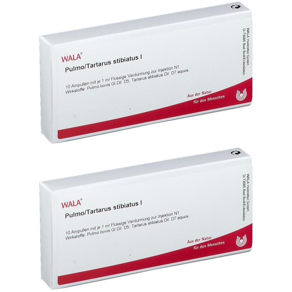 WALA Pulmo/Tartarus stibiatus I: 10 Ampullen mit je 1 ml flüssige Verdünnung zur Injektion N1.
