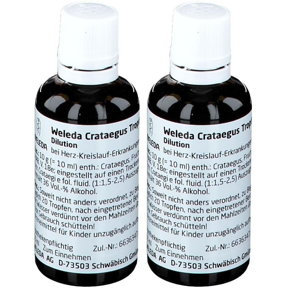 Weleda Crataegus Tropfen 2x 2x50 ml Mischung