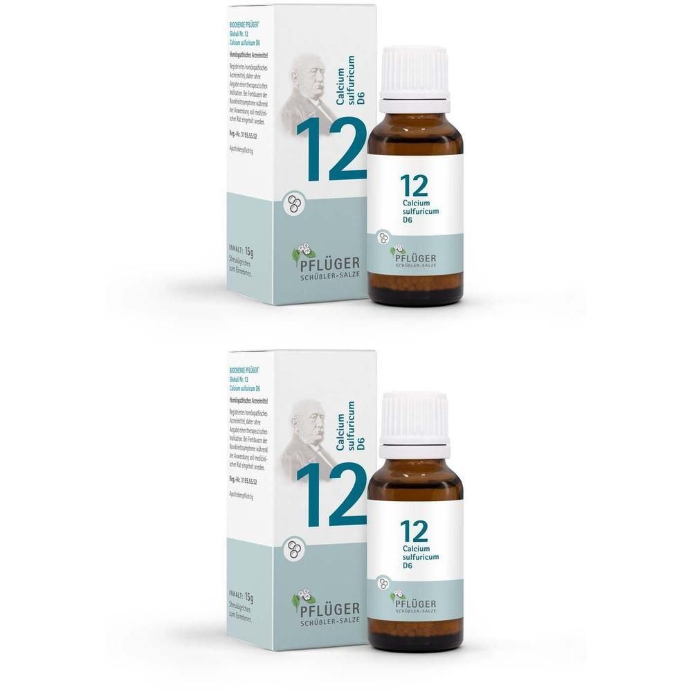 Biochemie Pflüger 12 Calcium sulfuricum D 6 Glob. 2x 2x15 g Globuli