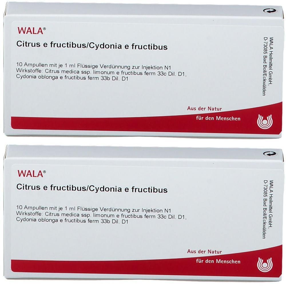 Zwei Packungen WALA Citrus e fructibus/Cydonia e fructibus Ampullen, 10x1ml.