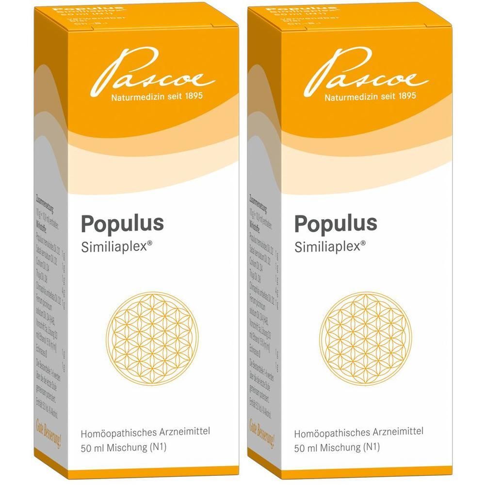 Zwei Packungen Populus Similiaplex Tropfen, 50 ml Mischung (N1). Pascoe Naturmedizin.
